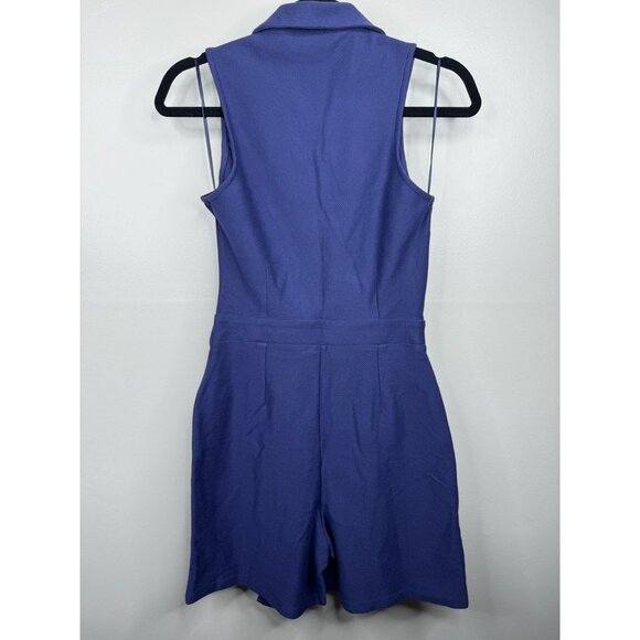 Anthropologie Maeve Knit Blazer Romper Navy Blue Size 2 NWT - Picture 6 of 6